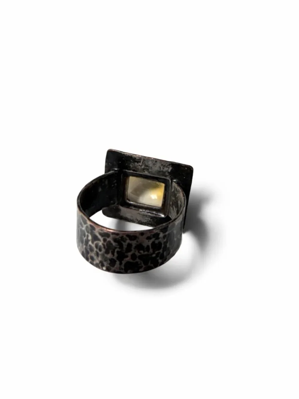 Handcrafted Copper Citrine Ring - Size 6